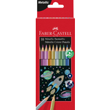FABER-CASTELL crayons de couleur hexagonaux mtallique, tui