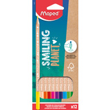 Maped crayon de couleur SMILING PLANET, pochette carton, 12