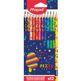 Maped crayon de couleur PIXEL PARTY, tui carton de 12