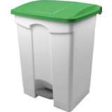 helit poubelle  pdale "the step", 70 litres, blanc/vert
