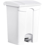 helit poubelle  pdale "the step", 70 litres, blanc/blanc