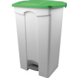 helit poubelle  pdale "the step", 90 litres, blanc/vert