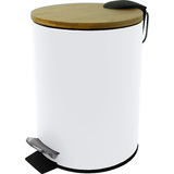 helit poubelle  pdale "the bamboo", 3 litres, blanc
