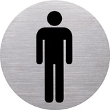 helit pictogramme "the badge" WC-Hommes, rond, argent