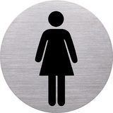 helit pictogramme "the badge" WC-Femmes, rond, argent