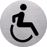 helit pictogramme "the badge" wc handicaps", rond, argent