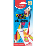Maped crayons bicolores COLOR'PEPS DUO, triangulaire, tui
