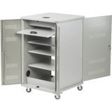 nobo armoire mobile multimdia en aluminium, 4 plateaux