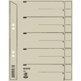 LEITZ Intercalaires, format A5, carton solide 200g/m2, gris