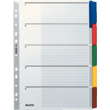 LEITZ intercalaires en carton mylar, blanc, A4, gris, 5