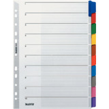 LEITZ intercalaires en carton mylar, blanc, A4, gris, 10