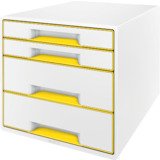 LEITZ bloc de classement WOW CUBE, 4 tiroirs, blanc/jaune