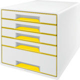 LEITZ bloc de classement WOW CUBE, 5 tiroirs, blanc/jaune