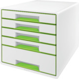 LEITZ bloc de classement WOW CUBE, 5 tiroirs, blanc/vert