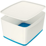LEITZ Bote de rangement my Box, 18 litres, blanc / bleu