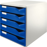 LEITZ module de classement PS, 5 tiroirs, gris-clair/bleu