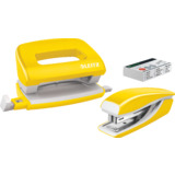 LEITZ kit mini agrafeuse et perforateur Nexxt WOW, jaune