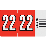 LEITZ etiquette anne orgacolor "22", sur rouleau, rouge