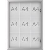 MAUL vitrine d'affichage MAULexcite, 9 x A4, aluminium