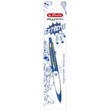herlitz stylo  bille rtractable my.pen, bleu/blanc
