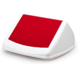 DURABLE couvercle DURABIN flip LID square 40, blanc/rouge