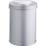 Corbeille de papier durable SAFE, rond, 15 litres, gris