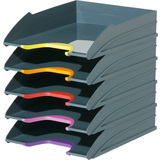 DURABLE set corbeille  courrier VARICOLOR, gris / couleurs