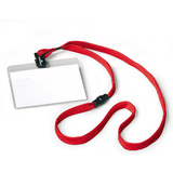 DURABLE Badge, avec lacet textile, 90 x 60 mm, rouge
