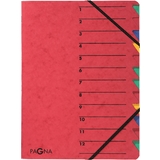 PAGNA trieur "EASY", A4, carton, 12 compartiments, rouge
