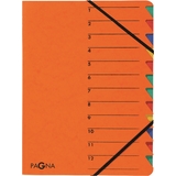 PAGNA trieur "EASY", A4, carton, 12 compartiments, orange