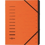 PAGNA Trieur, format A4, en carton, 12 compartiments, orange