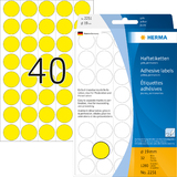 HERMA pastille adhsive, diamtre: 19 mm, jaune