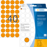 HERMA pastille adhsive, diamtre: 19 mm, orange fluo