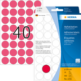 HERMA pastille adhsive, diamtre: 19 mm, rouge fluo