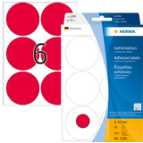 HERMA pastille adhsive, diamtre: 50 mm, rouge fluo