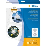 HERMA pochette perfore CD/DVD pour 2 CD, A4, PP,transparent