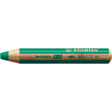 STABILO crayon multi-talents woody 3 en 1, rond, vert fonc