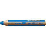 STABILO crayon multi-talents woody 3 en 1, rond, bleu