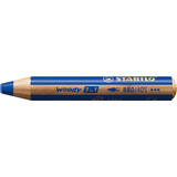 STABILO crayon multi-talents woody 3 en 1, rond, bleu fonc