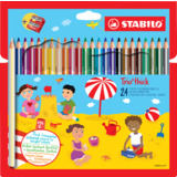 STABILO crayon de couleur Trio long, corps large, tui de 24