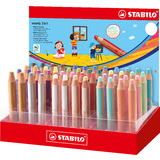 STABILO crayons multi-talents woody 3 en 1, prsentoir de 48