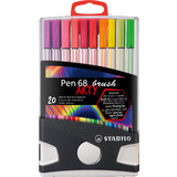 STABILO feutre pinceau pen 68 brush ARTY, colorparade de 20