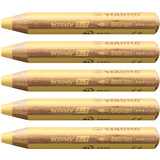 STABILO crayon multi-talents woody 3en1, rond, jaune pastel