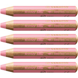 STABILO crayon multi-talents woody 3en1, rond, rose pastel
