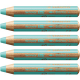 STABILO crayon multi-talents woody 3en1, rond, bleu pastel