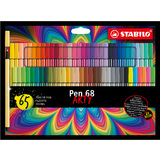 STABILO feutre de coloriage Pen 68 ARTY, tui carton de 65