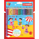 STABILO crayon de couleur Trio long, corps large, tui de 18