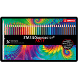 STABILO crayon de couleur aquacolor "ARTY", tui mtallique