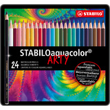 STABILO crayon de couleur aquacolor "ARTY", tui mtallique