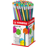 STABILO crayon graphite pencil 160 avec gomme, display de 72